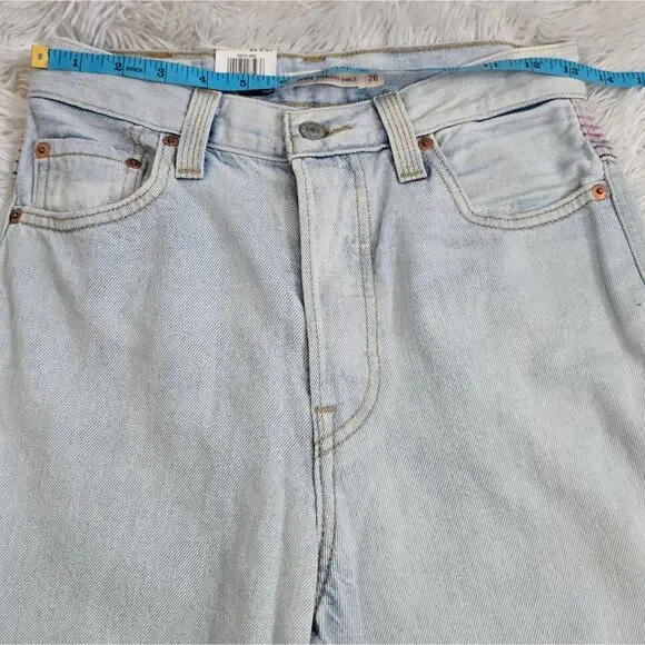 Levi's Ribcage Super High Rise Ankle Straight Light Wash Jeans NWT 26 X 27 - Picture 9 of 16